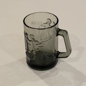 Vintage 70s McDonalds Ronald McDonalds Smoked Glass Mug